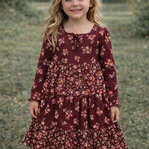 Gymboree Floral Maroon Kids Dress